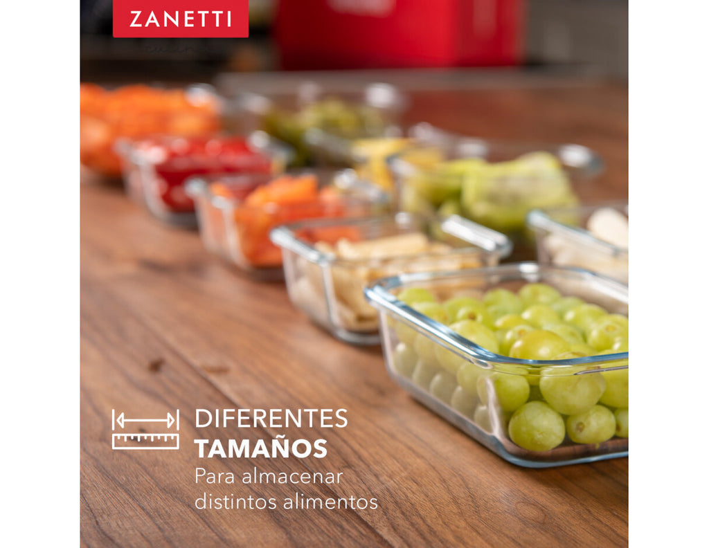 Juego de 19 piezas - 15 Contenedores Herméticos de Vidrio para Alimentos y Tapa con Válvula para Liberación de Vapor y 4 bolsas silicona para almacenamiento de alimentos