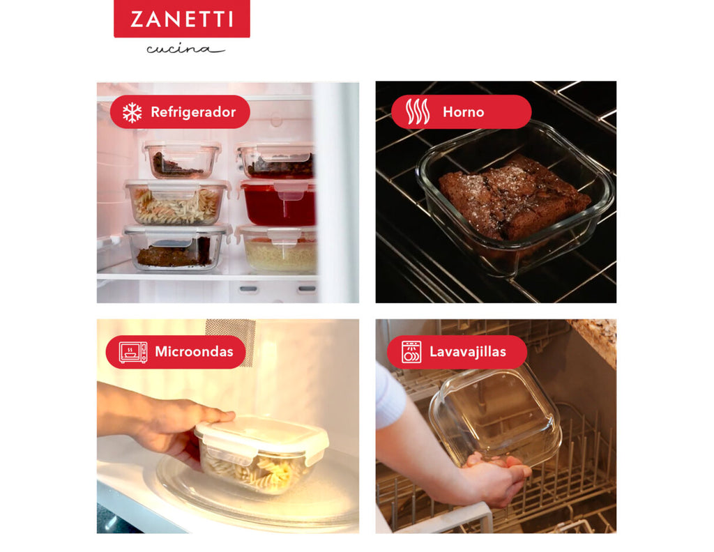 Juego de 19 piezas - 15 Contenedores Herméticos de Vidrio para Alimentos y Tapa con Válvula para Liberación de Vapor y 4 bolsas silicona para almacenamiento de alimentos