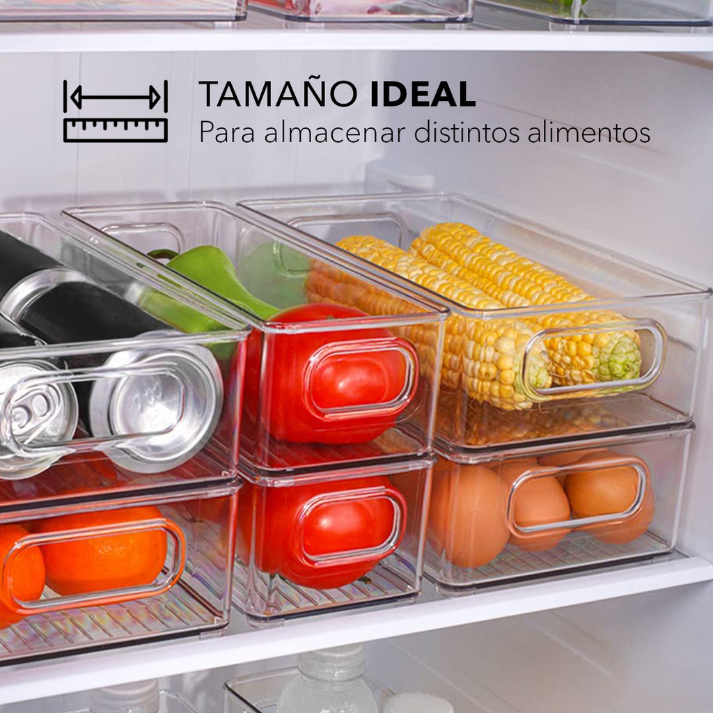 Juego de 6 Organizadores de Cajones y Refrigerador de Plástico Transparente Premium