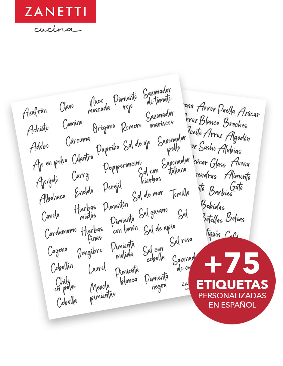 Juego de 24 Recipientes Herméticos de Plástico Premium con 75 Etiquetas Personalizadas